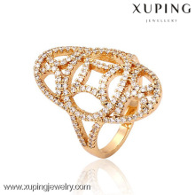 13236 Xuping Modeschmuck China Großhandel 18k Gold Ring Designs Luxus Glas Ringe Charme Schmuck für Frauen